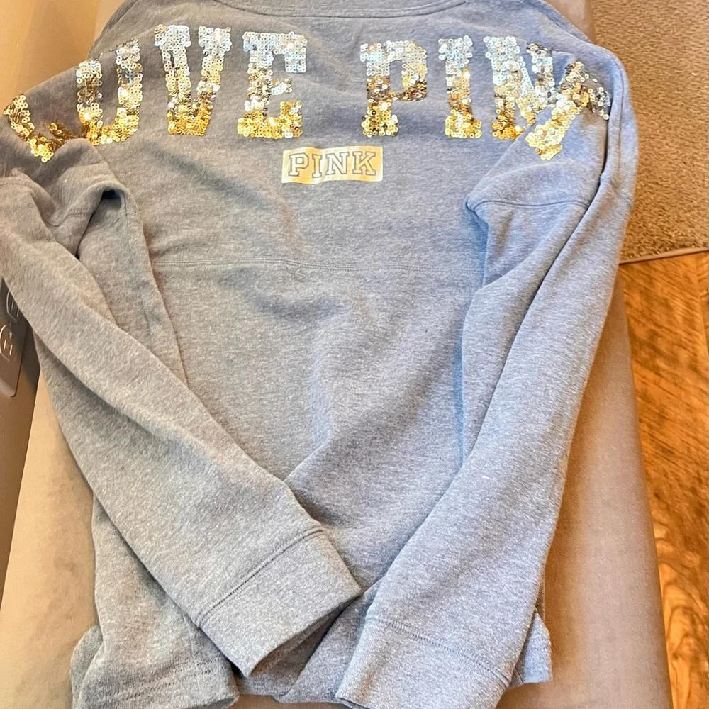 Victoria's Secret Gray Long Sleeve with Gold Sequins - Picture 6 of 10